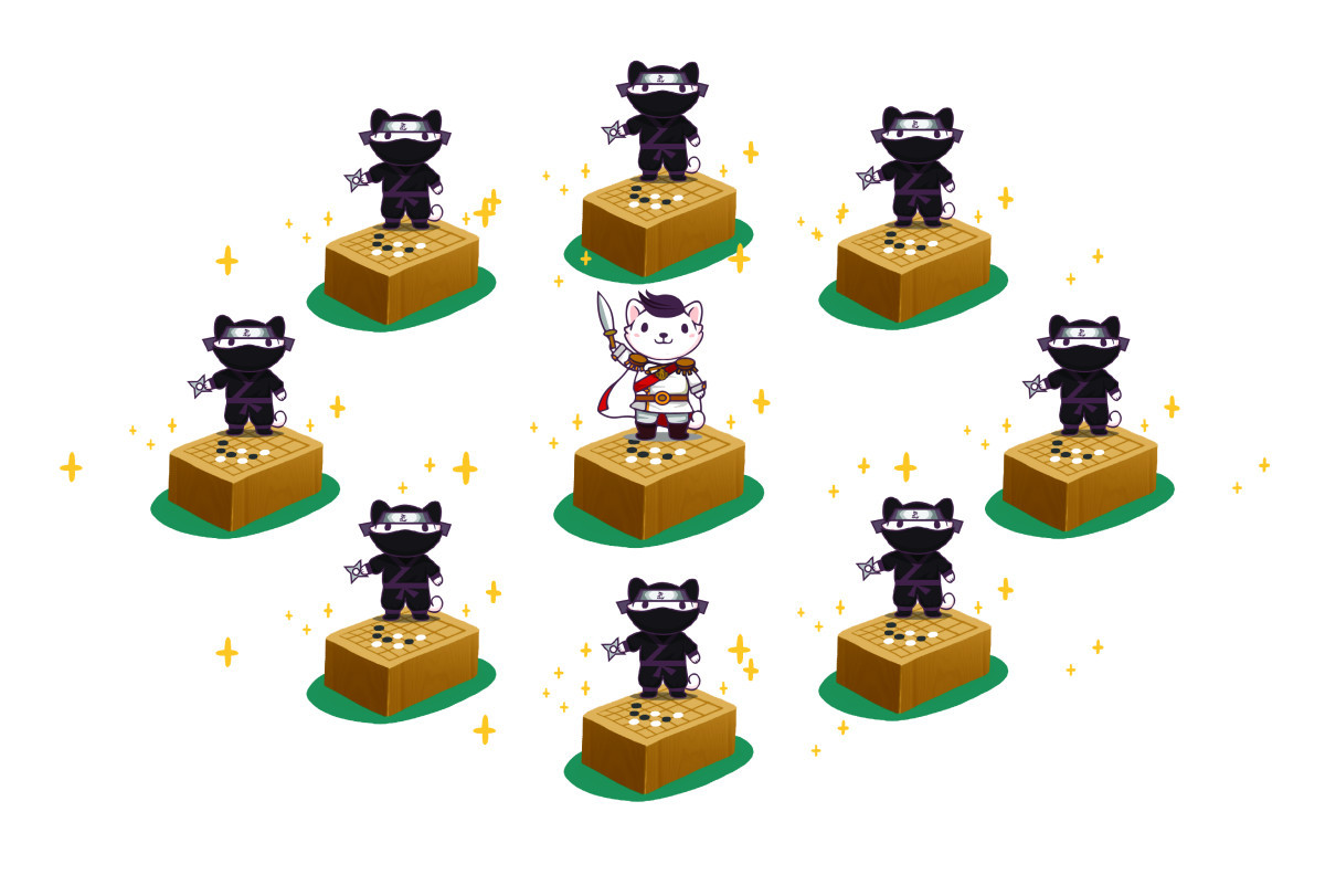 8 Ninjas VS White Knight